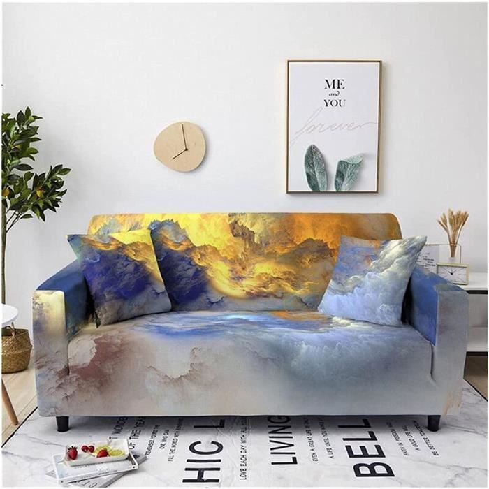 Couverture de Canape d/'angle 3 4 2 Places Housse de Canape avec Accoudoirs Extensible(Le Revêtement de Canapé d/'angle en L Doit en Acheter Deux) Color : A, Size : 1 place 90-140cm
