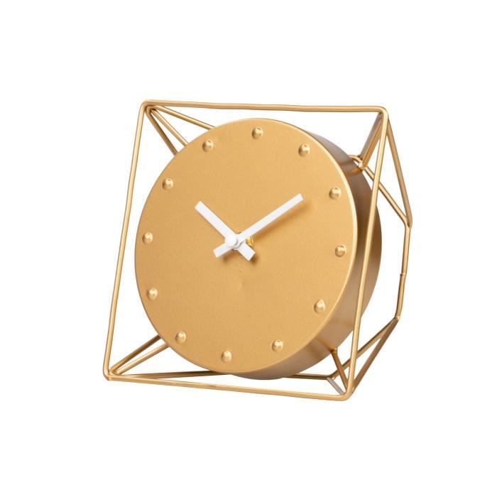 Horloges de table GEEKCOOK Horloge de bureau simple en ciment carré pour bureau maison salon