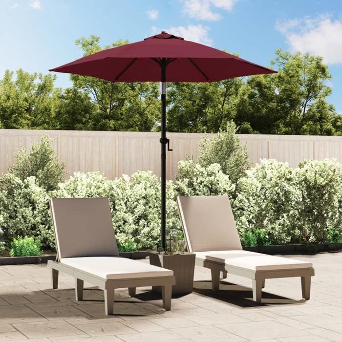 vidaXL Parasol Extérieur Parasol de Patio Parasol de Terrasse Parasol de Jardin Pare-soleil Arrière-cour Bordeaux 200x224 cm 47208