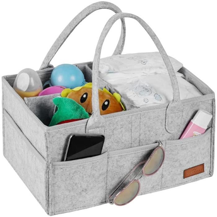 Panier De Rangement Portable Pour Couches De Bebe Panier De Rangement En Feutre Avec Plusieurs Poches Et Compartiments Interchangea Cdiscount Puericulture Eveil Bebe