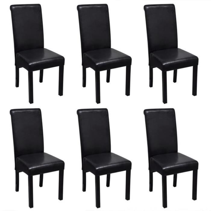 EBS My Furniture Lot de 4/6 chaises Modernes en Simili Cuir pour la Maison la Salle à Manger Le Bureau la Cuisine 6 chaises, Noir 