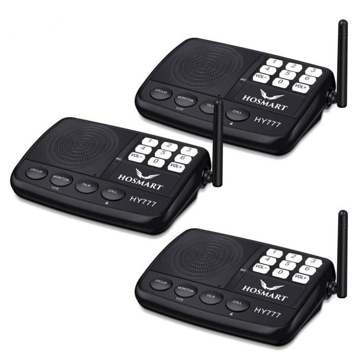 Systeme D Intercom Sans Fil Hosmart 1 2 Mile Long Range Systeme D Intercom Sans Fil A 7 Canaux Pour La Maison Ou Le Bureau 3 Achat Vente Interphone Visiophone Systeme D Intercom Sans