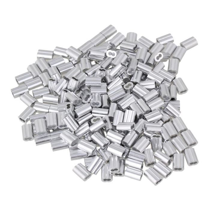 PATIKIL Manchons de Boucle de Sertissage en Aluminium 3/32/2,5 mm, 30 Embouts de Sertissage de Câble, Boucles de Manchons de Câble Métallique pour Gréement de Garde-Corps, Ton Argent PATIKIL Manchons de Boucle de Sertissage en Aluminium 3/32/2,5 mm, 30 Embouts de Sertissage de Câble, Boucles de Manchons de Câble Métallique pour Gréement de Garde-Corps, Ton Argent