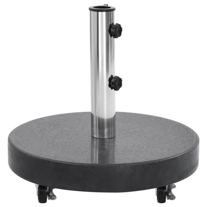 Socle de parasol - Granite - 30 kg - Rond - Noir