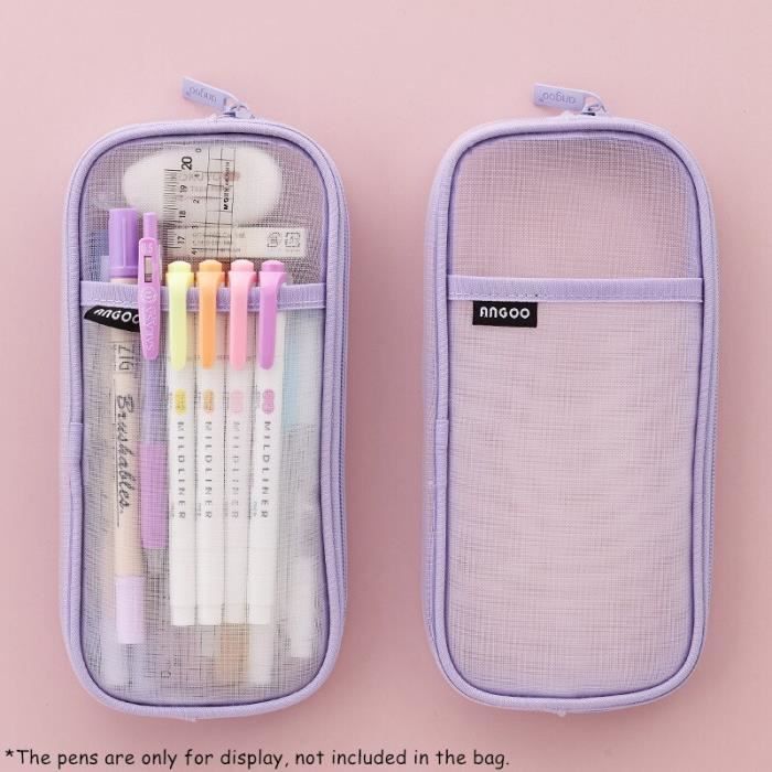 Lot De 3 Règles Transparentes 15cm + 1 Trousse En Maille - Double Échelle, Incassable