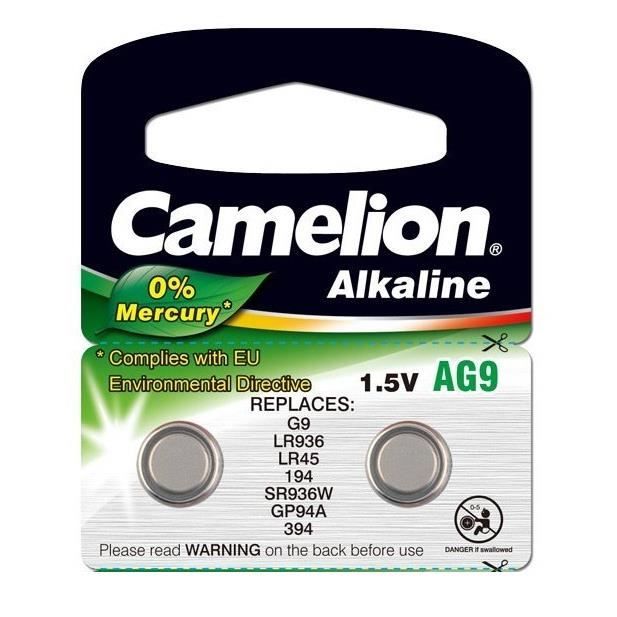 Pile-bouton Camelion AG9 (2 unités sous blister), 1,5V, Alkaline [ Piles  bouton ] - Cdiscount Jeux - Jouets