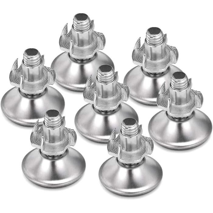 20 écrous à Griffes Té M8 Pour Meubles Bois - Acier Carbone, Argenté, Lot Neuf