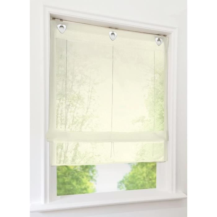 Store Rideau Roll On Store Romain Transparent Rideau Voilage Raffrollo Avec Anneaux ...
