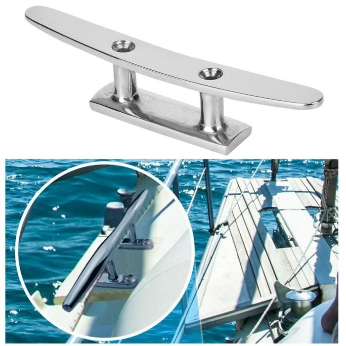Taquet De Bateau En Acier Inoxydable 316 Poli – 5 Pouces, Base Marine Robuste Pour Cordage Et Amarrage