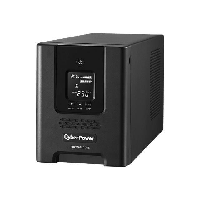 CyberPower Professional Tower Series PR2200ELCDSL Onduleur CA 230 V 1980 Watt 2200 VA 9 Ah RS-232 USB connecteurs de sortie : 9