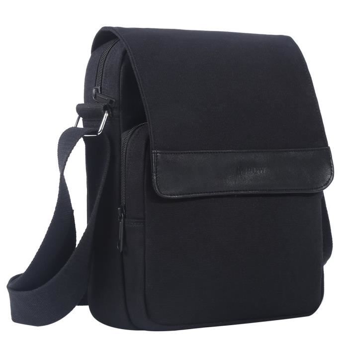 Sac Bandoulière Eshow Homme - Ordinateur 14" - Anti-éclaboussures - Noir