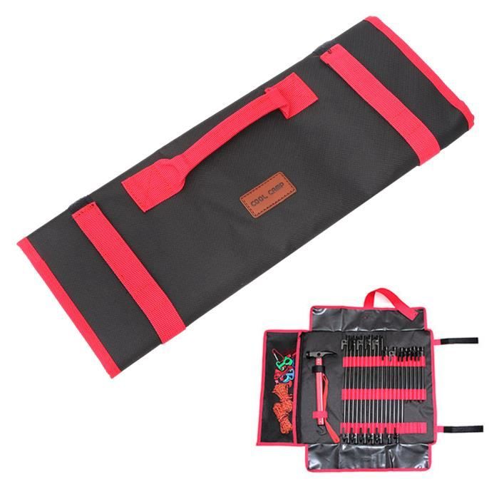 Pince à Feu De Camping - Tisonnier En Acier Carbone 44 Cm Avec étui Cuir - Pour Feux De Camp, Barbecue
