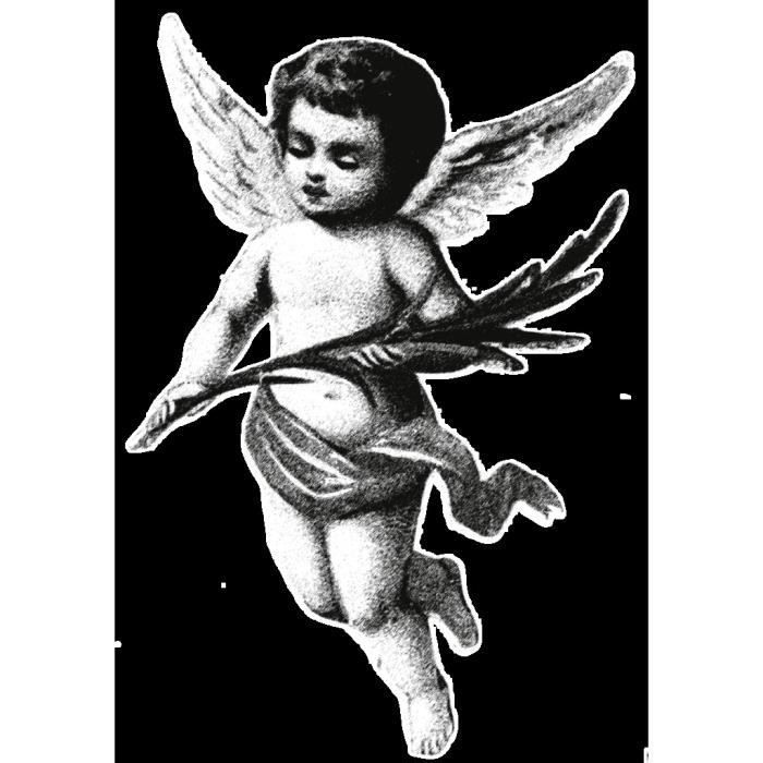 Poster Affiche Ange De Noel Vintage Retro Dessin Noir Et Blanc 31cm X 44cm Cdiscount Maison