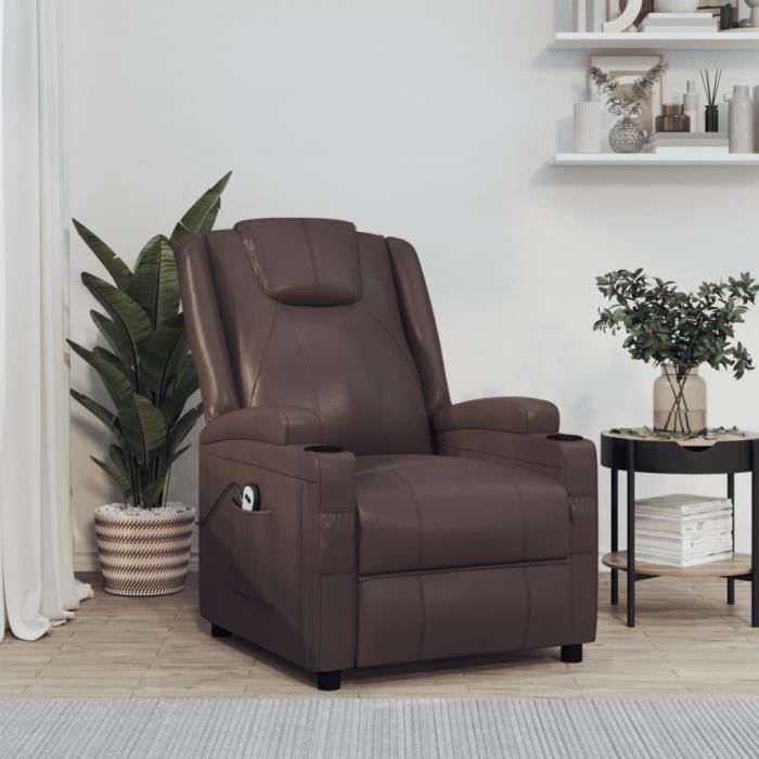 famirosa fauteuil inclinable marron similicuir-570