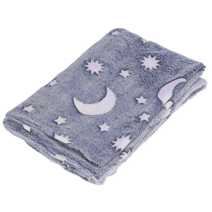 Couverture Enfant Phosphorescente Winthome 130x170cm - Plaid Doux Étoiles Pour Bébé Et Enfant