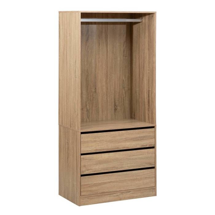 Dressing Dolo 3 tiroirs avec penderie effet bois - 5five Dressing Dolo 3 tiroirs avec penderie effet bois - 5five