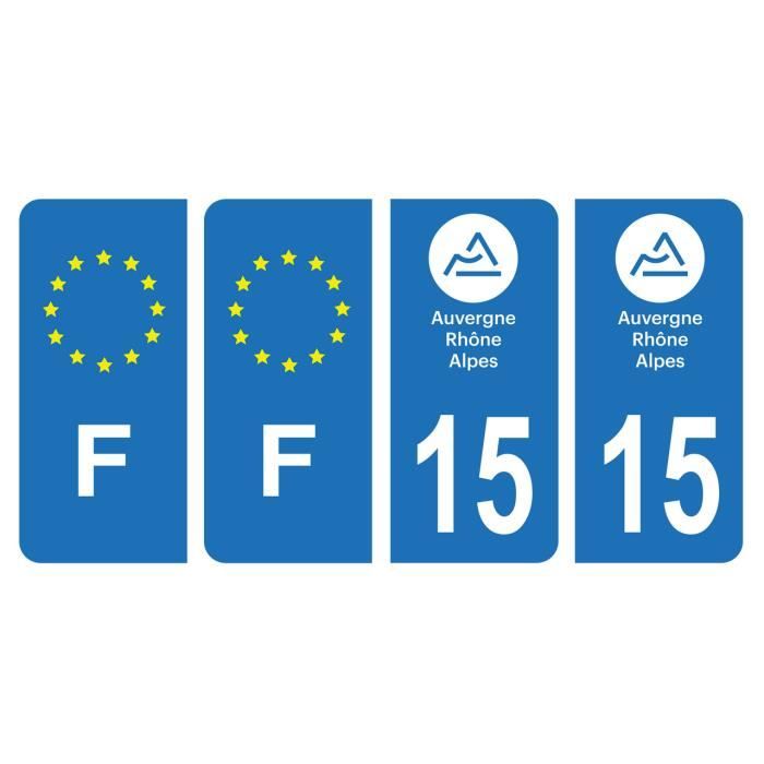 Stickers Plaque D'Immatriculation – Autocollant Département Cantal 15 – French License Plate Decal