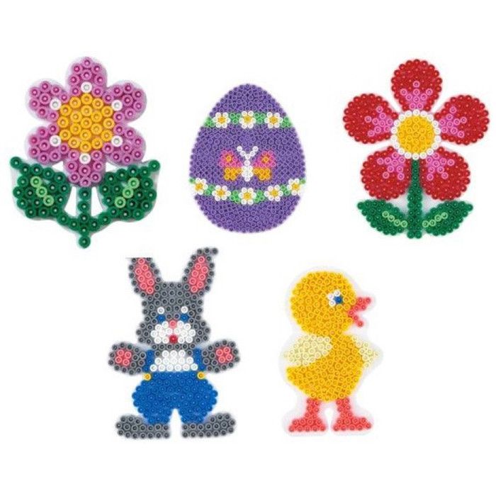 Plaque Pour Perles Standard O5 Mm Joyeuse Paques 5 Pieces Hama Blanc Cdiscount Jeux Jouets