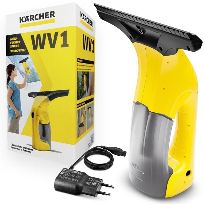 Kärcher Nettoyeur Vitres WV 2 Premium, Lave vitre, Lave Glace, kit  vitrerie, Nettoyage rapide sans Trace