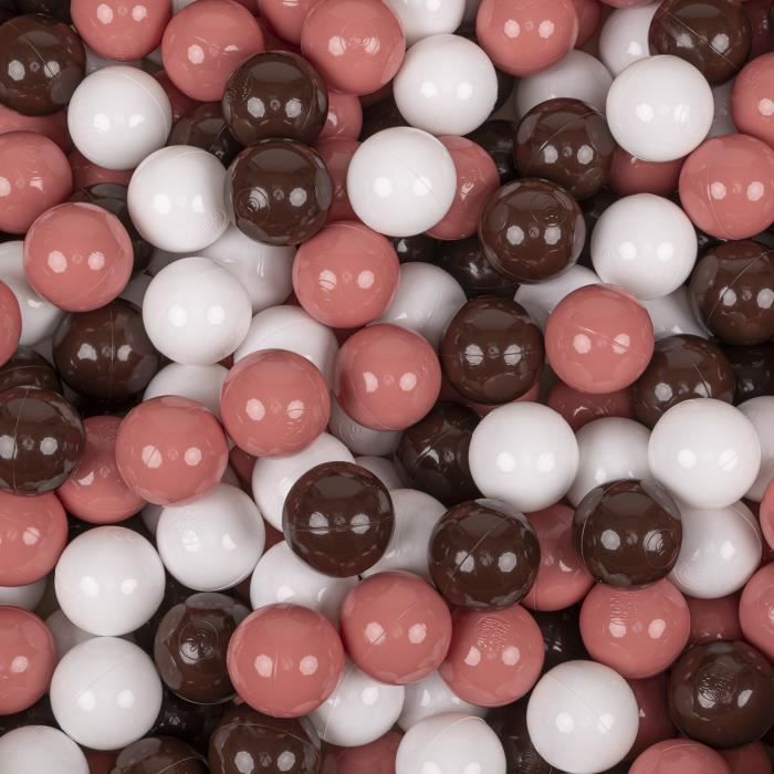 KiddyMoon - Balles colorées pour piscine enfant bébé - Saumon-Brun-Blanc