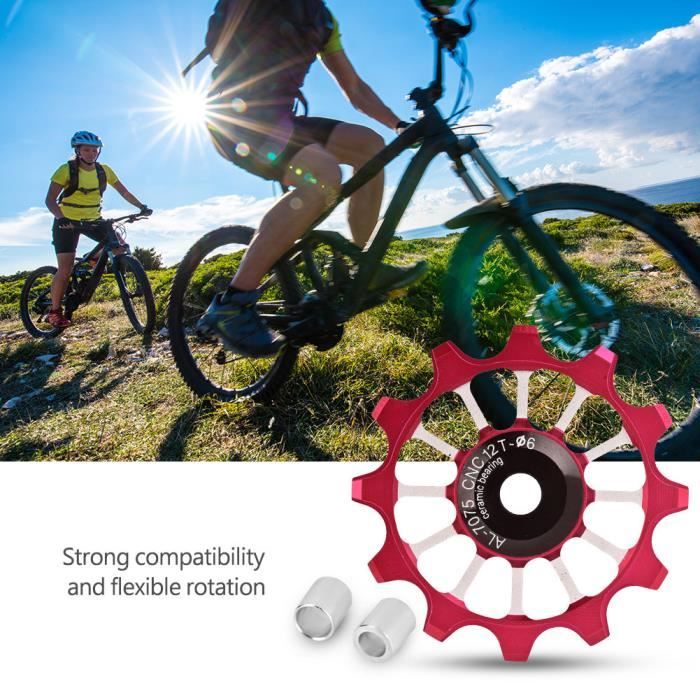 Lot De 2 Poulies De Dérailleur Arrière Vélo - 10T Roulement Céramique - Rouges - Uxcell