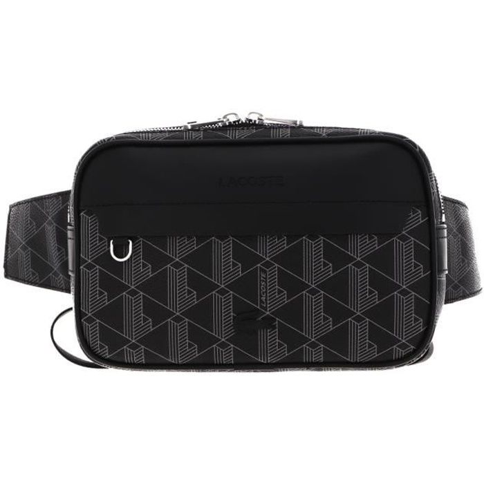 LACOSTE The Blend Body Bag Allover Monogram Noir Gris [184491] sac en