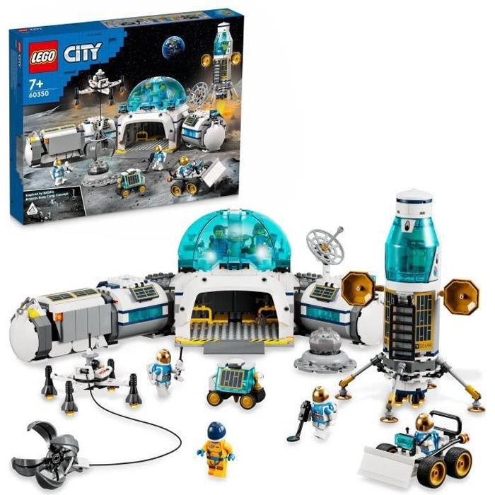 LEGO 60350 City La Base De Recherche Lunaire, Jouet Espace, avec Drone,  Rover, Buggy et Astronautes, Garçons et Filles Dès 7 Ans - Cdiscount Jeux -  Jouets