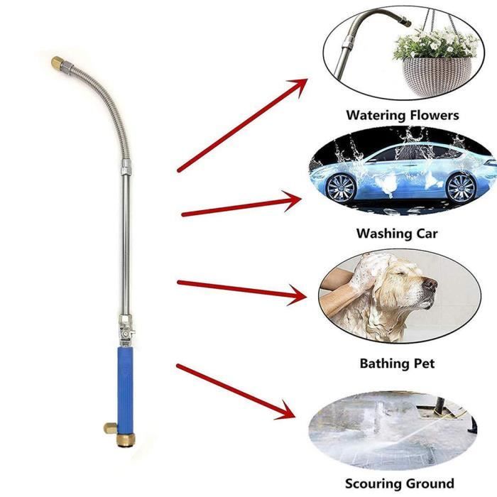 Pistolet à Eau Haute Pression 20 MPa – 3 Buses Réglables, Lance Alliage Aluminium Pour Nettoyage Voiture, Jardin, Vitres