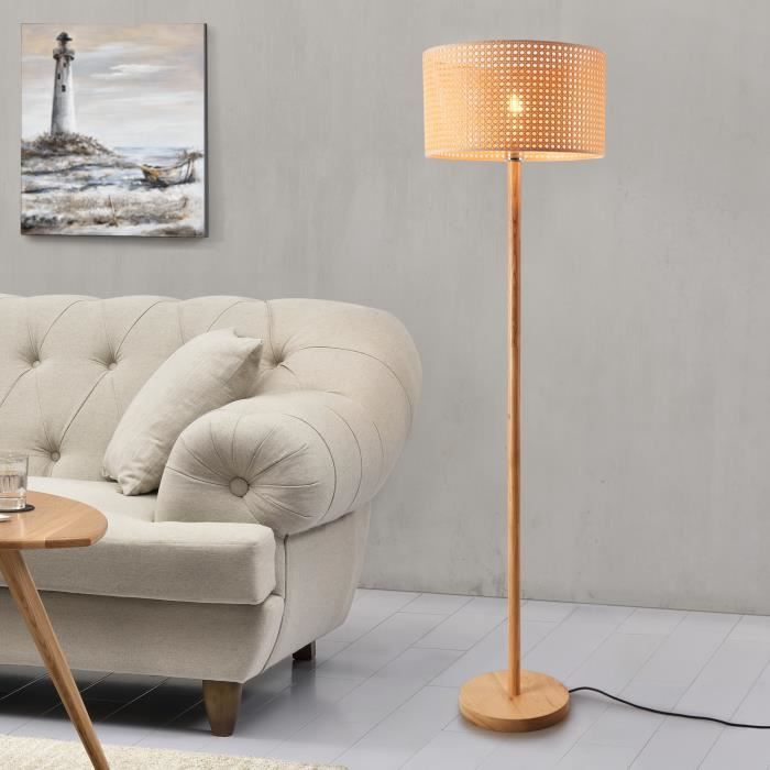 Lampadaire Rochdale hauteur 154 cm E27 jaune-brun