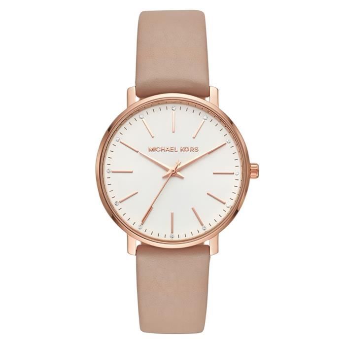 Montre - MICHAEL KORS - Modèle Chic - Cuir Beige - Analogique - Ronde 38 mm