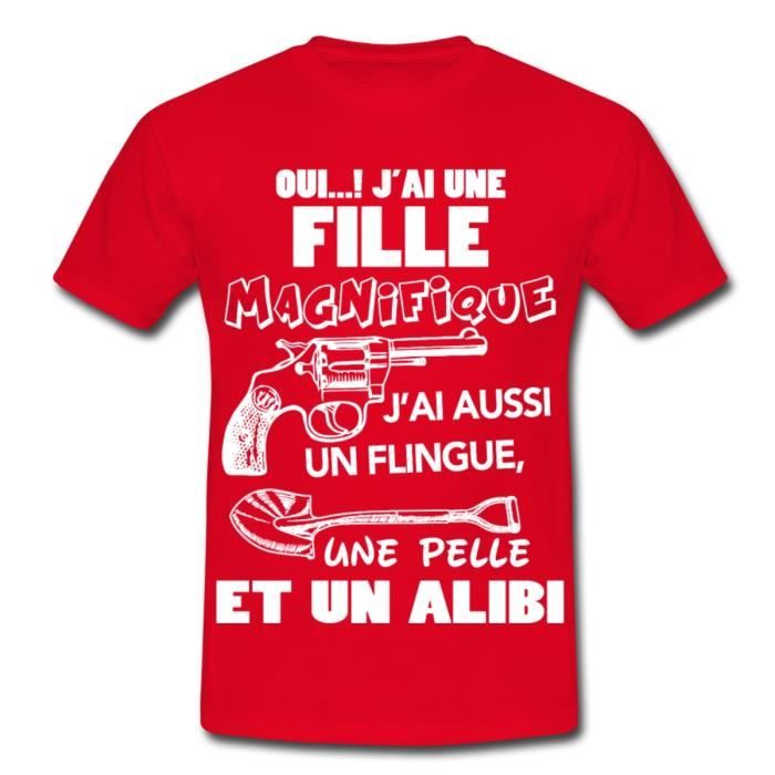 Citation Oui J Ai Une Fille Magnifique Humour T Shirt Homme De Spreadshirt Rouge Cdiscount Pret A Porter