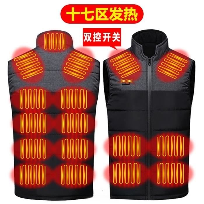 Gilet Chauffant Homme Femmes Chargement USB Hiver Lavable Chauds