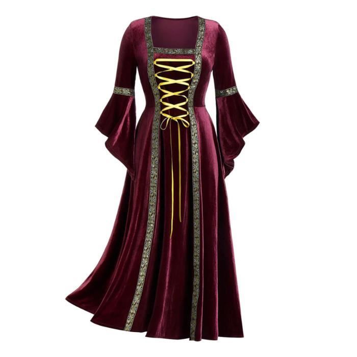 Femme Robes Médiéval Déguisement Adulte Maxi Robe De Soirée En Velours ...