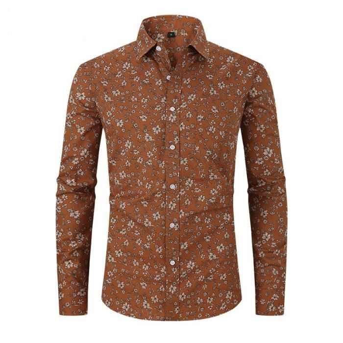 Chemise Homme Imprimé Manches Longues Regular Fit Grande Taille