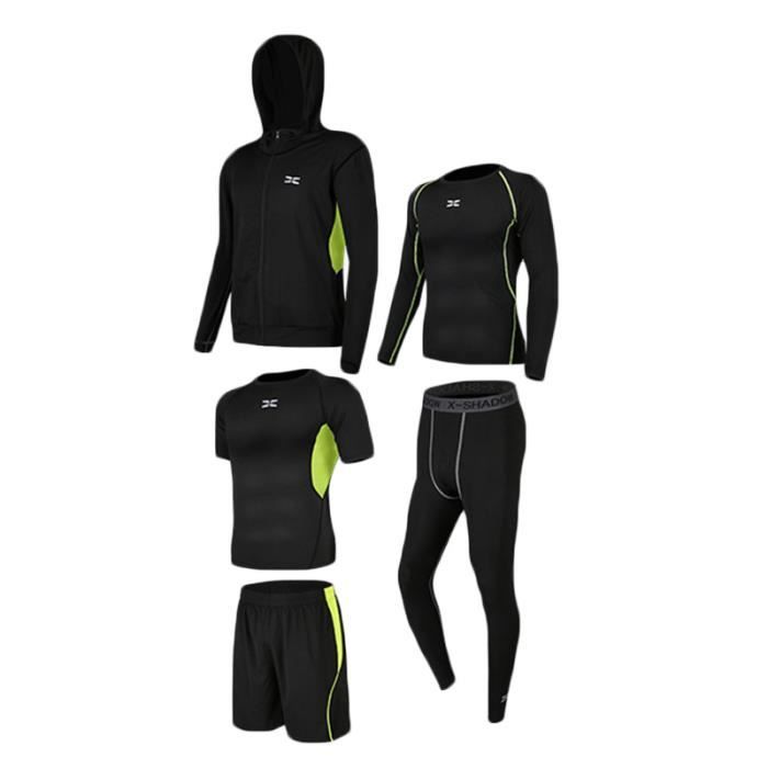 Ensemble de Vêtement Sport Homme - Fitness Running - 4 Pièces - Vert Vert -  Cdiscount Sport