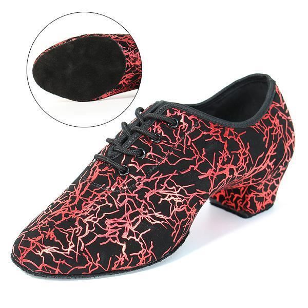 Chaussures De Danse Latine Pour Homme Et Garçon - Talon Bas 3.5 Cm, Semelle Antidérapante, Confortables Et Respirantes, Taille 37