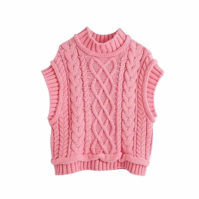 Débardeur à Capuche Femme – Tricot Sans Manches, Multicolore, Vintage, Neuf Avec étiquettes