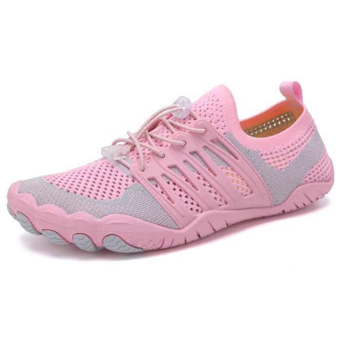 Chaussures Aquatiques Exterieur Antidérapant Séchage Rapide Homme Femme Chaussures de Plage Léger Respirant - Rose