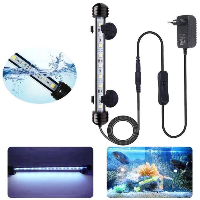 Lampe Aquarium LED, Étanche LED Lumière Aquarium D'éclairage , Bleu & Blanc, 18cm