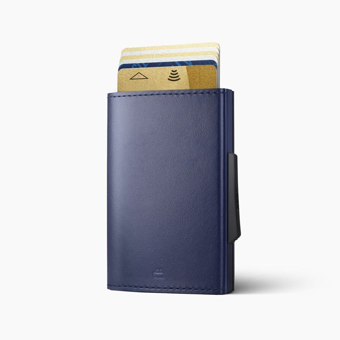 ÖGON DESIGN - CASCADE SLIM | Traforato Blue - Portefeuille Bleu en