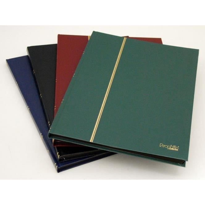 Album Pour Timbres Prophila - 16 Pages Intérieur Noir - Couverture Cuir - 23x30,5cm - Double Articulation
