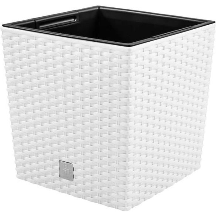 Prosperplast Pot de fleurs avec insert de 5L Prosperplast Rato Low  blanc umbra anthracite 