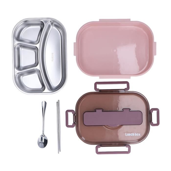 Boîte à lunch en acier inoxydable 304, boîte bento pour les