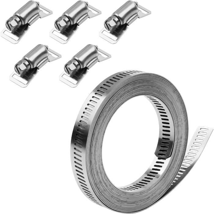 Lot De 4 Colliers De Serrage En Acier Inoxydable 304 - Diamètre Réglable 118 à 140 Mm - Pour Tuyaux Et Raccords - 9