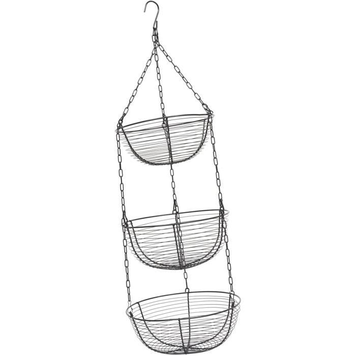 Panier De Rangement En Fer Forgé Noir Style Nid D'oiseau - Corbeille à Fruits, Snacks Ou Déco Pour Cuisine Et Salon - Design Moderne Et Résistant