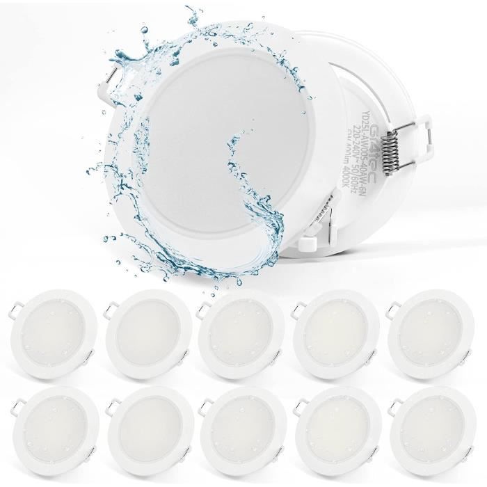 Hybec- Spot Led Encastrable 12W, Spot Led Encastrable Extra Plat, Spot Led Salle De Bain, Spot