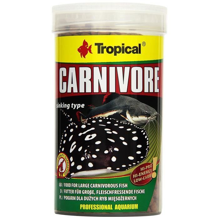 Meilleurs prix pour TROPICAL  Carnivore Nourriture pour Aquariophilie 500 ml - S-084