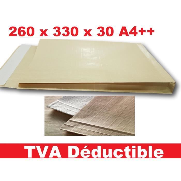 Lot De 100 Grandes Pochettes à Soufflet Kraft Armé B4 260x330x30mm - Renforcées Pour Envois Objets Lourds UGPOKAS5