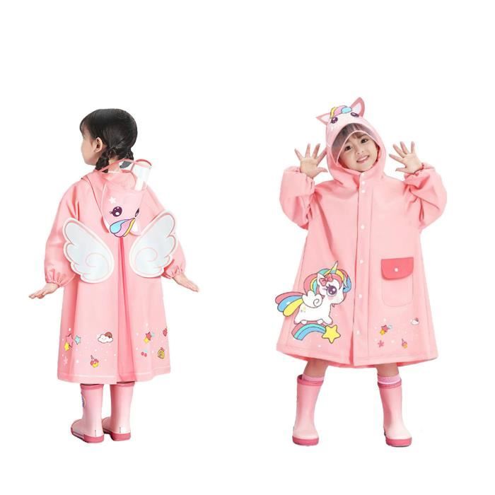 Imperméable - Noname - Poncho de Pluie Enfant - PVC - Bleu - Taille M