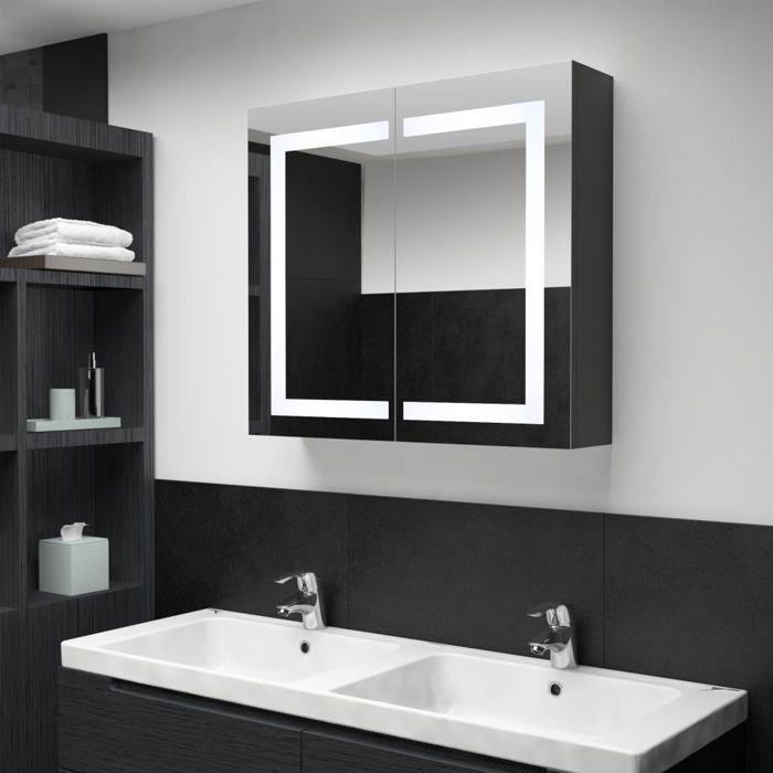 vidaXL Armoire de salle de bain à miroir LED 80x122x68 cm 325545